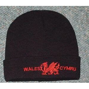 Wales Cymru Black & Red Dragon Beanie Hat