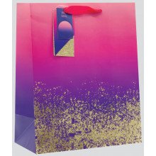 Ombre Gift Bag Pink/Purple/Gold (10" x 8.5" Approx)