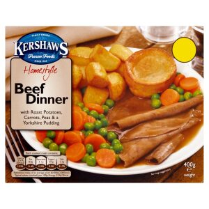 Kershaws Classic Steaklet & Chips Frozen Meal - 360g With Onion Gravy & Baked Beans