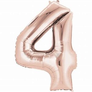 Large Number 4 Rose Gold Balloon - 34"