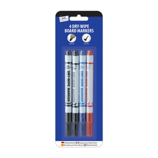 Dry Wipe Board Markers 4 Pack Black A. B. Snell & Son