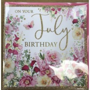 July Wild Roses Birthday Card