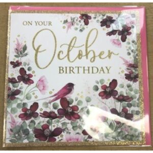 October Chocolate Cosmos Birthday Card