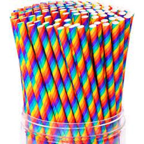 Rainbow Paper Straws 40 Pack A. B. Snell & Son