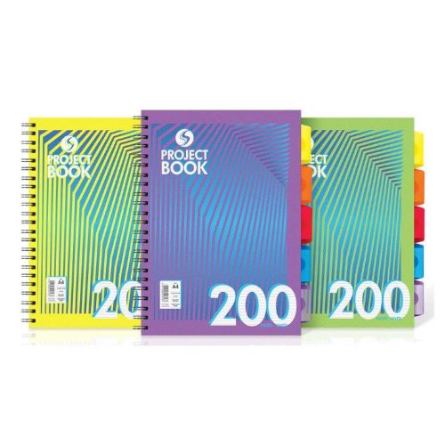 A5 Lined Project Book Purple 200 pages