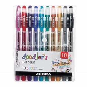 Doodler'z Gel Stick Pen Glitter Ink Pack of 10