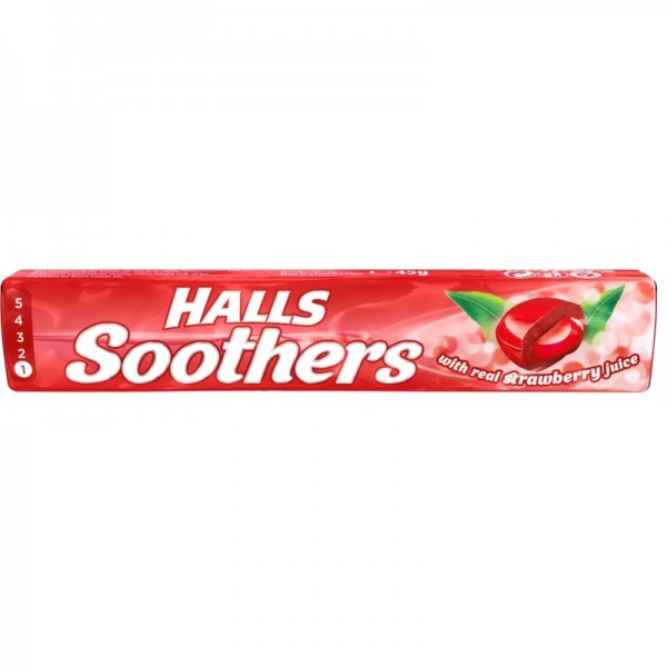 Halls Soothers Strawberry 45g