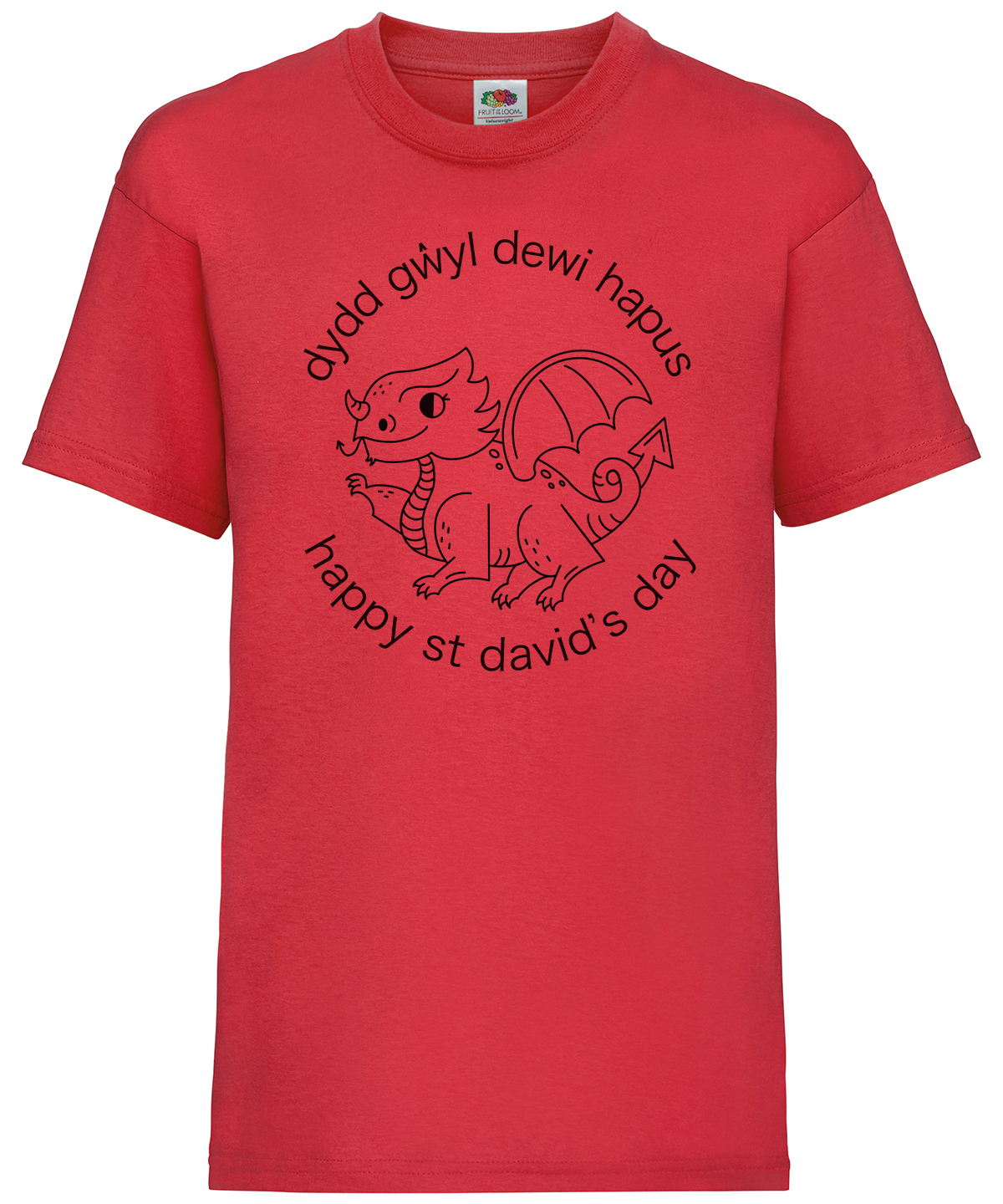 Happy St David's Day T-shirt - Red - 5-6 Years