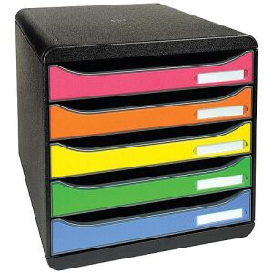 Exacompta Big Box Plus 5 Drawer Set Black/Harlequin