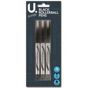 Black Rollerball Pens 3 Pack