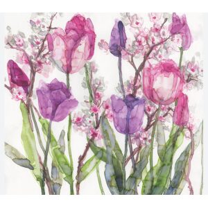 Lilac Tulips & Pale Blossom