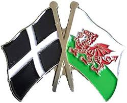 Wales & Cornwall Friendship Flag Lapel Pin Badge