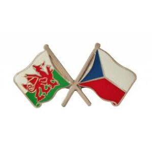Wales & Czech Republic Friendship Flag Lapel Pin Badge