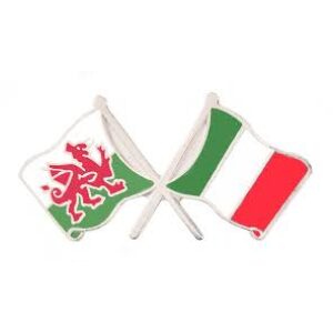 Wales & Italy Friendship Flag Lapel Pin Badge