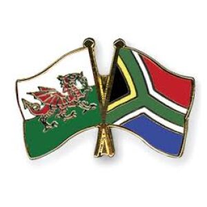 Wales & South Africa Friendship Flag Lapel Pin Badge