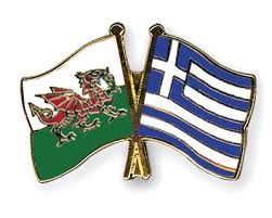Wales & Greece Friendship Flag Lapel Pin Badge
