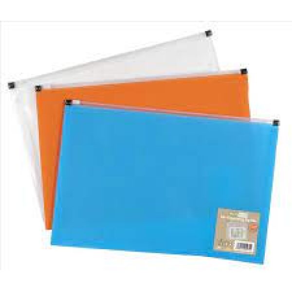 Eco Eco A4+ Expanding Zip File – Blue or White – A. B. Snell & Son