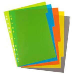 Eco Eco A4 Index File Dividers 5 Pack