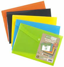 Eco Eco A5 Colour Press Stud Wallets 5 Pack