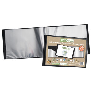Eco-Eco A3 Landscape Presentation Display Book 20 Pocket