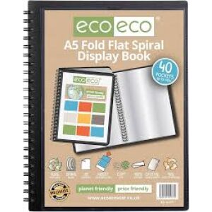 Eco Eco A5 Fold Flat Spiral Display Book 40 Pockets