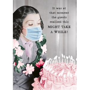 Woman in Mask Birthday Cake