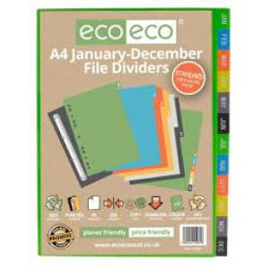 Eco Eco A4 File Dividers January - December