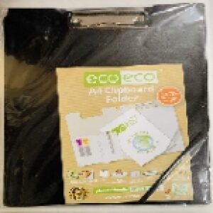 Eco Eco A4 Clipboard Folder with Extra Storage Pockets Black/Clear