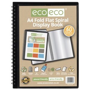 Eco Eco A4 Fold Flat Spiral Display Book- 60 Pockets