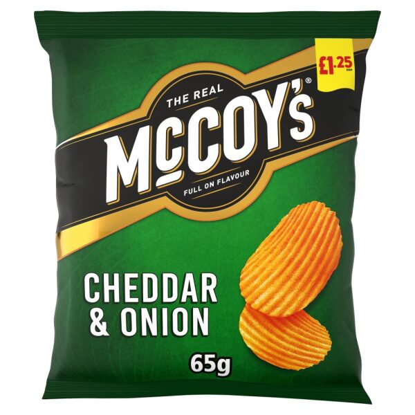 McCoy's Cheddar & Onion Crisps PM £1.25 65g