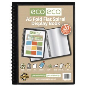 Eco Eco A5 Fold Flat Spiral Display Book - 20 Pockets