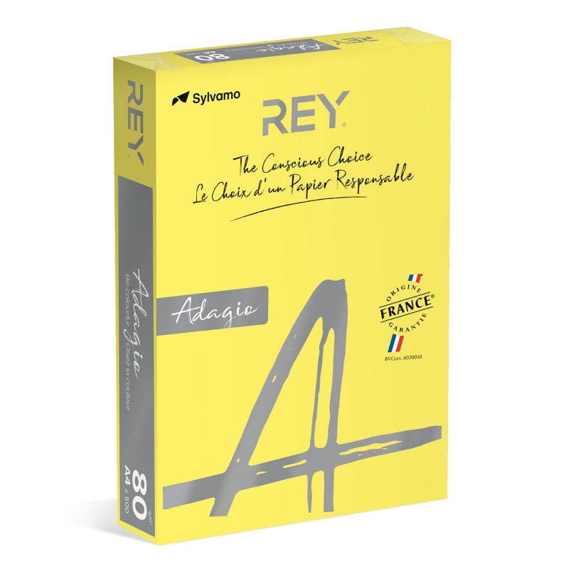 Rey Adagio A4 80gsm Yellow - 500 Sheets