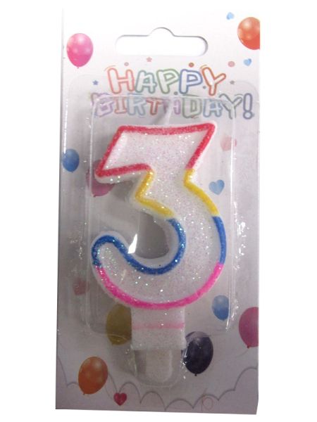 Number 3 Birthday Candle