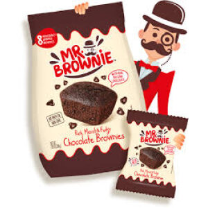 Mr. Brownie Chocolate Brownies | 8 Individually Wrapped Brownie Bites | Snack packs for Kids & Adults | Real Belgian Chocolate (
