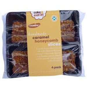 Caramel Honeycomb Slices - 4 Pack