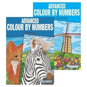 Advanced Colour by Numbers A4 Animals or Nature Scenery Books