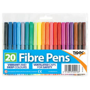 Tiger 20 Fibre Tip Pens Wallet