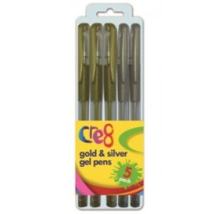 Cre8 Gold & Silver Pens 5 Pack