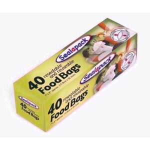 Sealapack 40 Resealable and Reusable Food Bags 7" x 8"