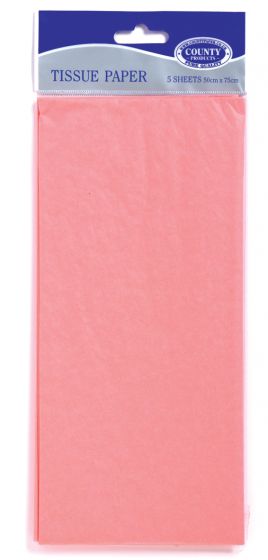 Pink Tissue Paper - 5 Sheets - 50cm x 75cm